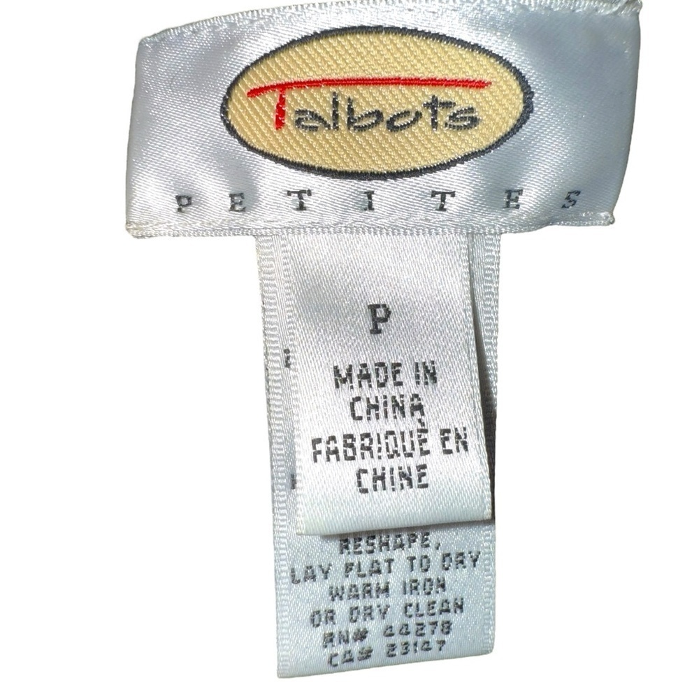 TALBOTS SWEATER CARDIGAN BLACK WHITE DOG WESTIE SCOTTISH TERRIER SIZE SP PETITE - Picture 13 of 15
